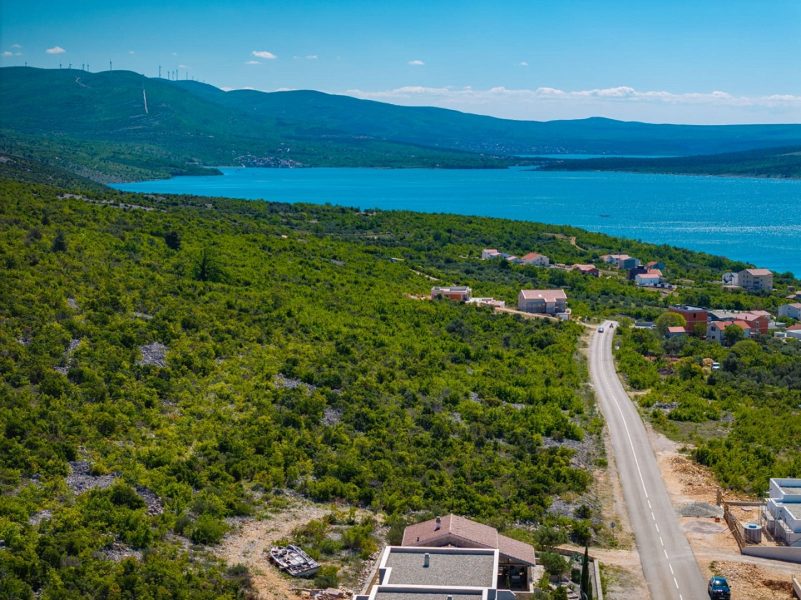 pozemek – Stavební pozemek s projektem vily a výhledem na moře – Maslenica, Zadar, Jasenice, Chorvatsko – foto 1