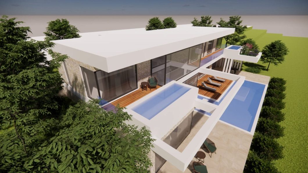 pozemek – Stavební pozemek s projektem vily a výhledem na moře – Maslenica, Zadar, Jasenice, Chorvatsko – foto 4
