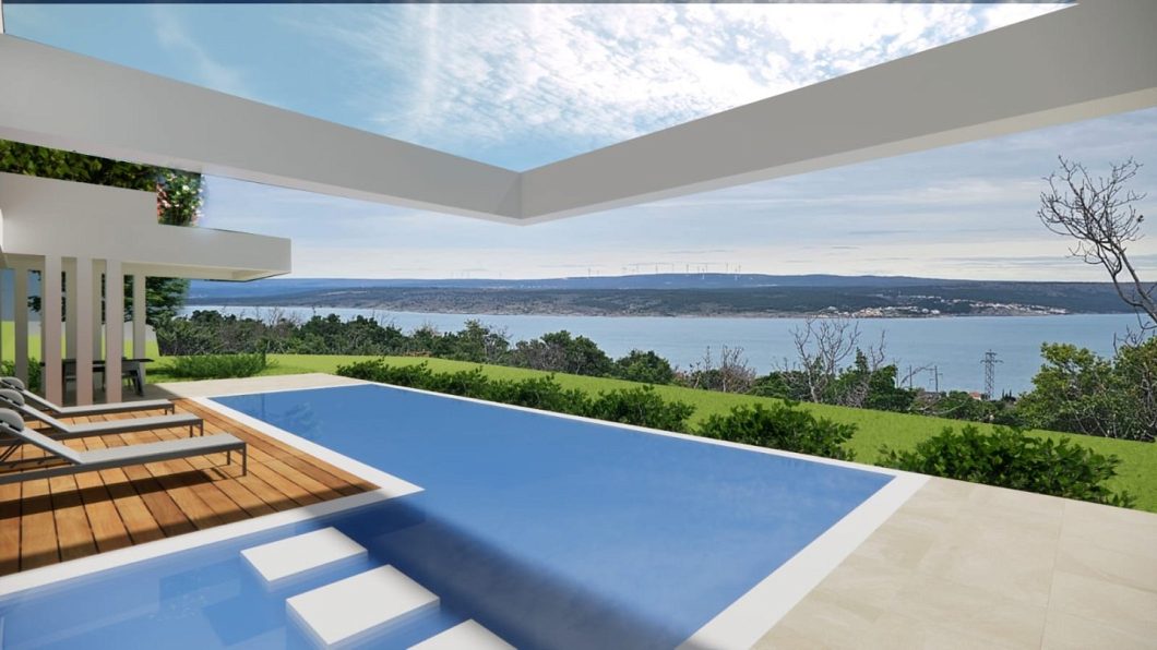 pozemek – Stavební pozemek s projektem vily a výhledem na moře – Maslenica, Zadar, Jasenice, Chorvatsko – foto 7