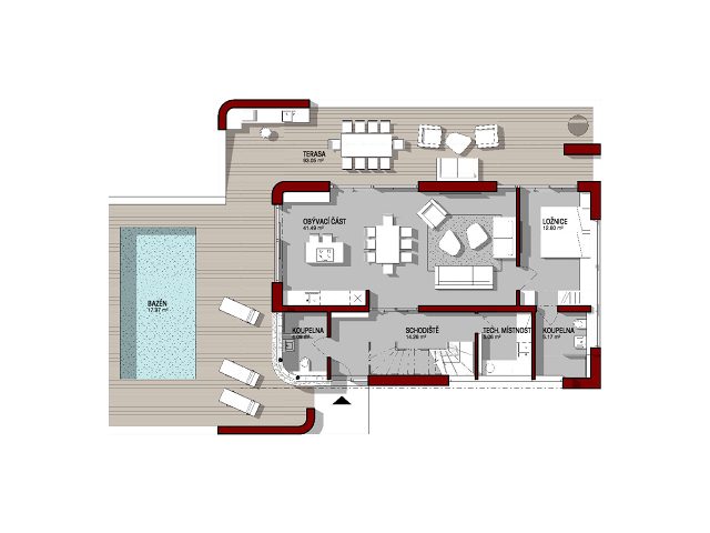 Půdorysy 1 – dům Luxusní vila Privlaka