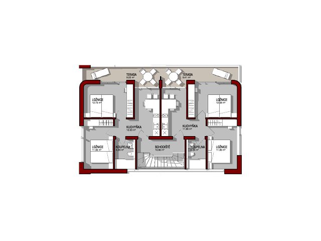 Půdorysy 2 – dům Luxusní vila Privlaka
