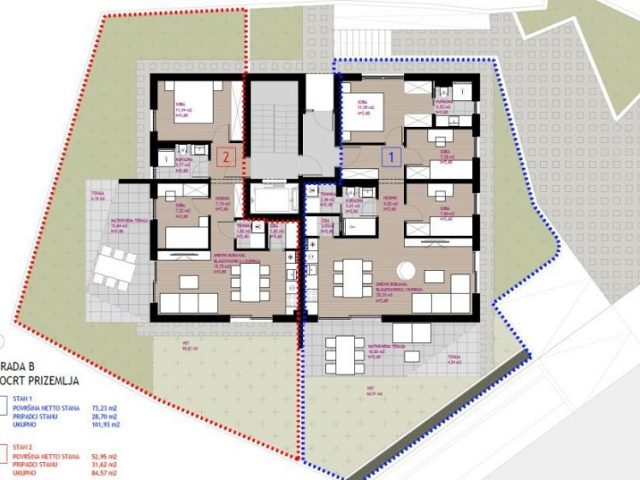 Půdorysy 1 – byt Byt v novostavbě Zadar - Diklo