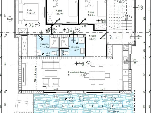 Půdorysy 1 – byt Byt v novostavbě Kožino