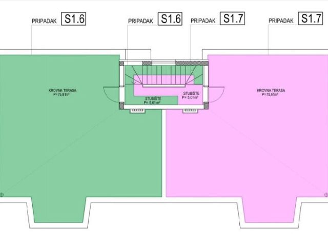 Půdorysy 1 – byt Byt v novostavbě Zadar - Plovanija 2