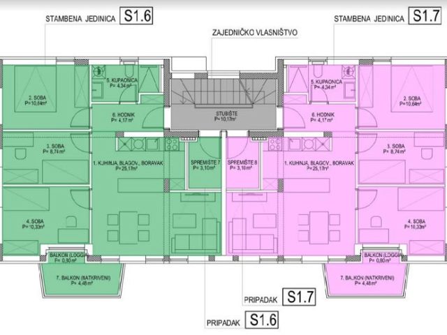 Půdorysy 2 – byt Byt v novostavbě Zadar - Plovanija 2