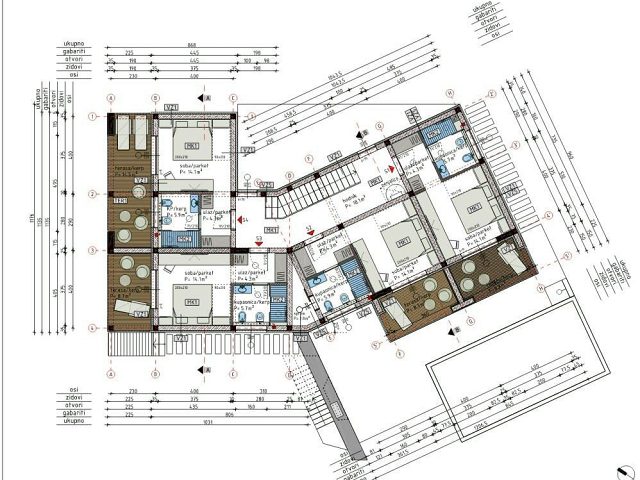 Půdorysy 4 – dům Luxusní vila Novalja