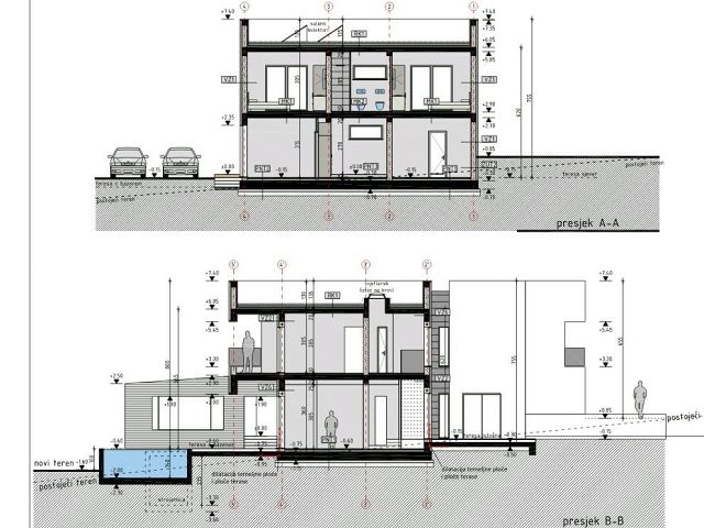 Půdorysy 3 – dům Luxusní vila Novalja
