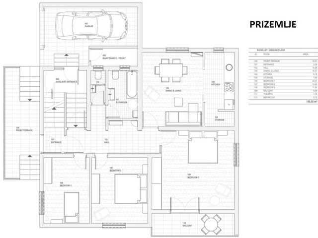 Půdorysy 2 – dům Samostatně stojící dům Zadar