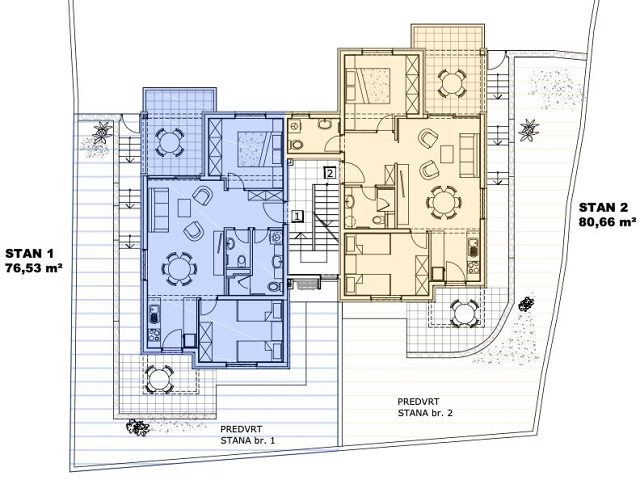 Půdorysy 1 – byt Byt se zahrádkou Ražanac