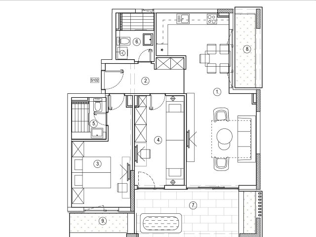 Půdorysy 1 – byt Byt v novostavbě Sukošan