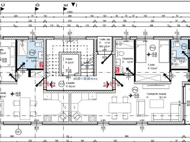 Půdorysy 1 – byt Byt v novostavbě Zadar - Crvene Kuće