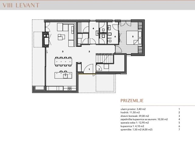 Půdorysy 1 – dům Luxusní dům Murter