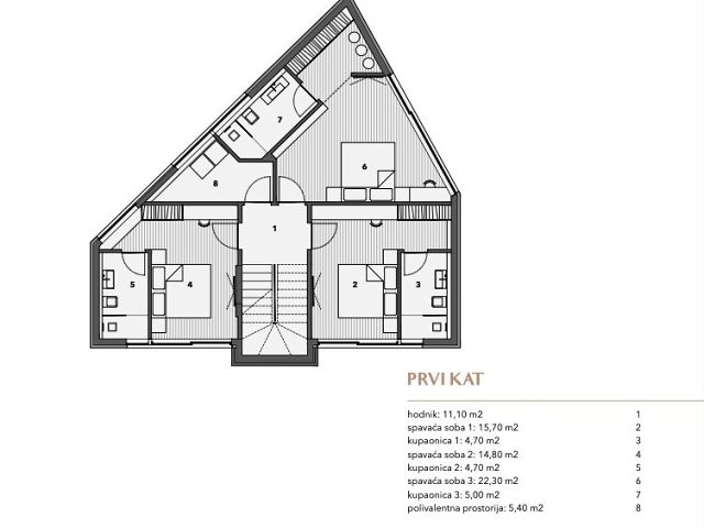 Půdorysy 2 – dům Luxusní dům Murter