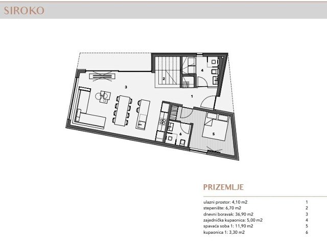 Půdorysy 1 – dům Luxusní dům Murter