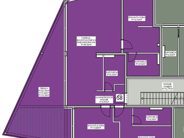 Půdorysy 1 – byt Byt v apartmánové vile