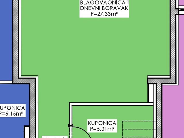 Půdorysy 1 – byt Mezonetový byt v Privlace