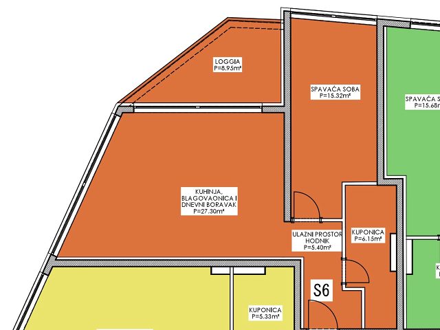 Půdorysy 1 – byt Byt v apartmánové vile Privlaka