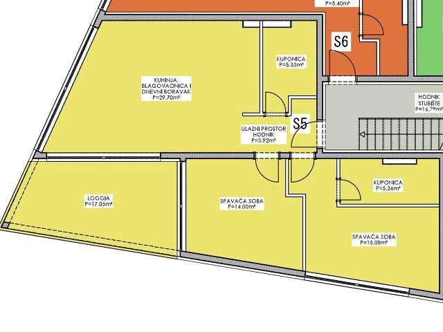 Půdorysy 2 – byt Byt v apartmánové vile Privlaka