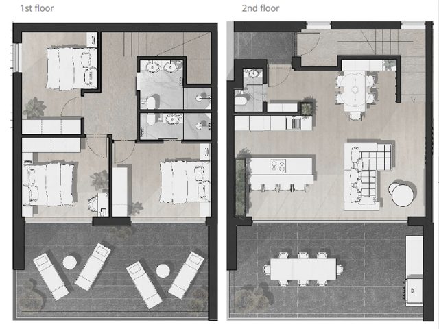 Půdorysy 1 – byt Mezonetový byt Drage 2