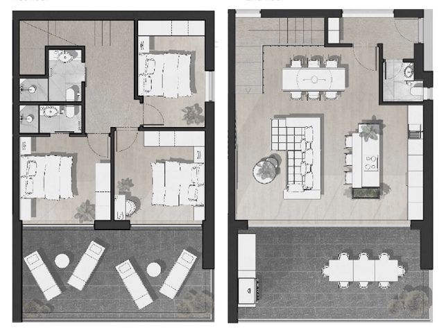 Půdorysy 1 – byt Mezonetový byt Drage 3