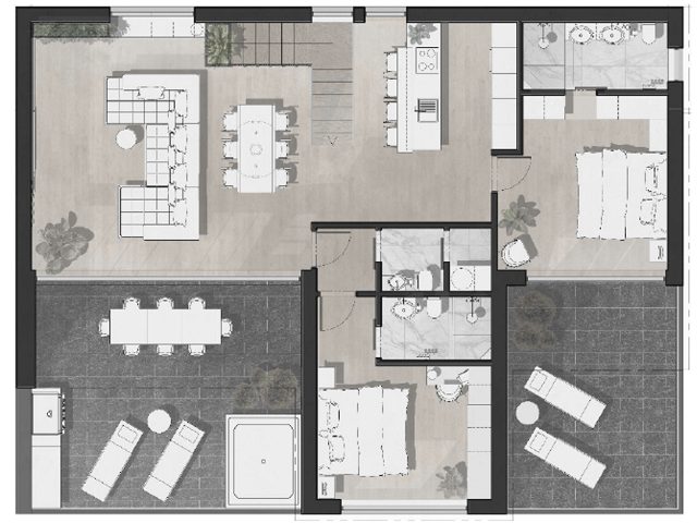 Půdorysy 1 – byt Apartmán Deluxe Drage 4