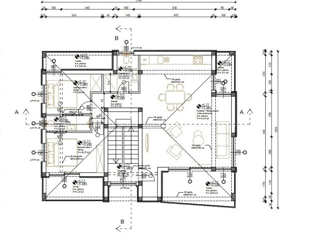 Půdorysy 1 – byt Byt v novostavbě Biograd na Moru