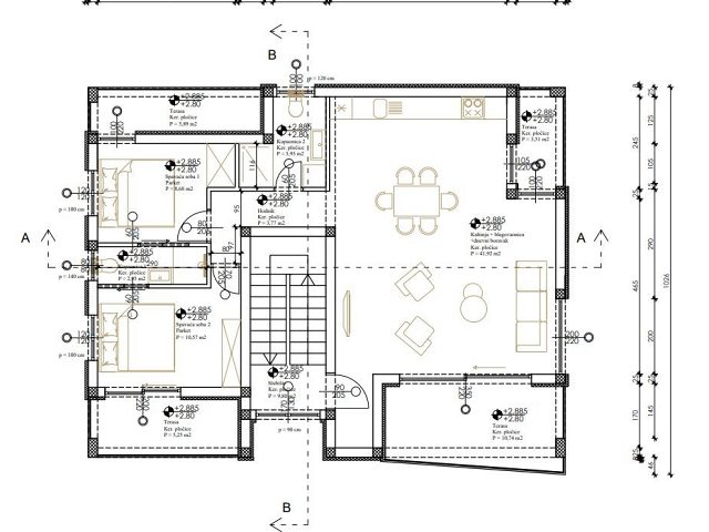 Půdorysy 1 – byt Byt v novostavbě Biograd na Moru