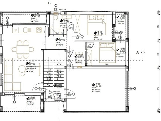 Půdorysy 1 – byt Byt v novostavbě Biograd na Moru