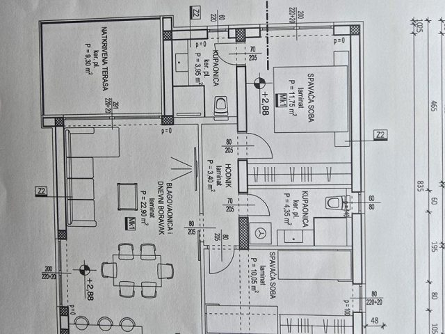 Půdorysy 1 – byt Apartmán Privlaka A19
