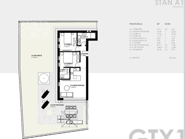 Půdorysy 1 – pozemek Stavební pozemek Kožino 1.582 m² včetně projektu a stavebního povolení