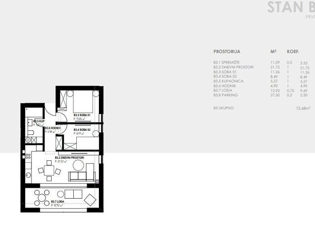Půdorysy 3 – pozemek Stavební pozemek Kožino 1.582 m² včetně projektu a stavebního povolení