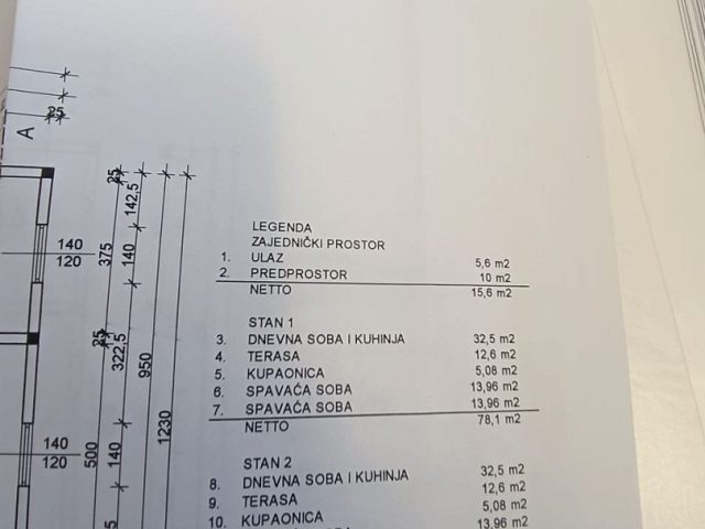 Půdorysy 2 – dům Komfortní dům se 4 apartmány u moře na Viru