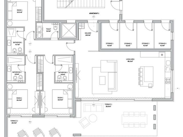 Půdorysy 1 – byt Byt v novostavbě Zaton