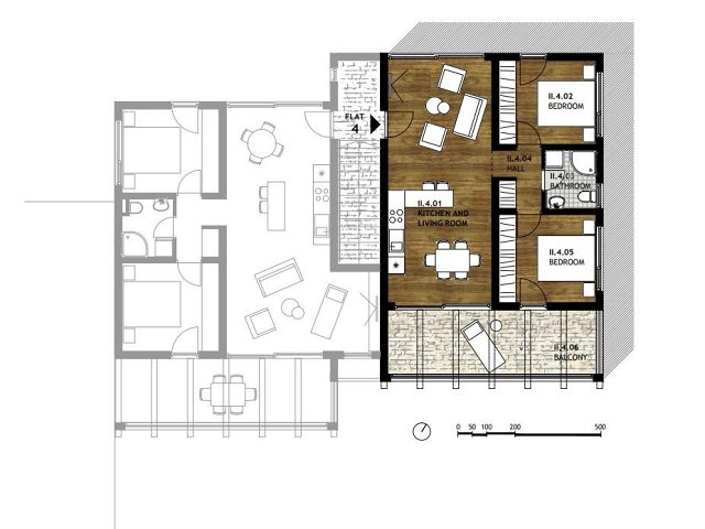 Půdorysy 2 – byt Prodej apartmánu v Sabunike