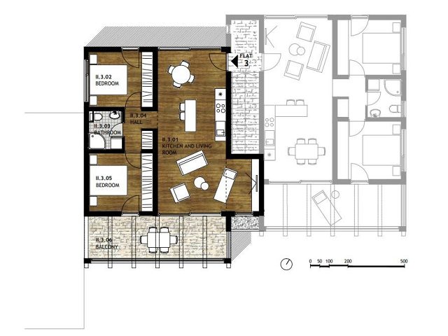 Půdorysy 2 – byt Prodej apartmánu v Sabunike