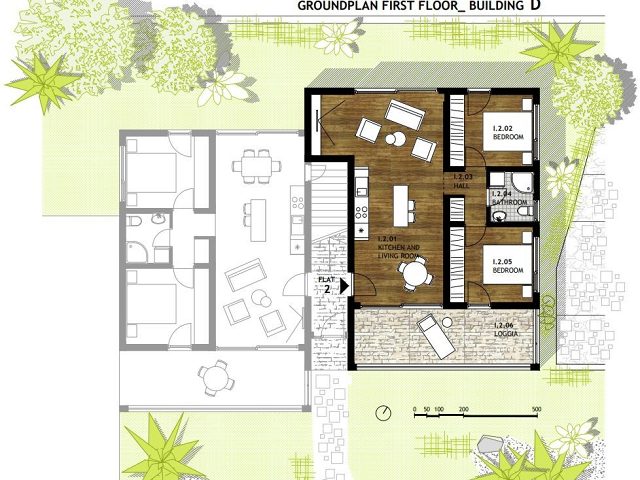 Půdorysy 2 – byt Prodej apartmánu v Sabunike