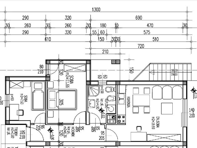 Půdorysy 1 – byt Apartmán s terasou a výhledem na moře Posedarje