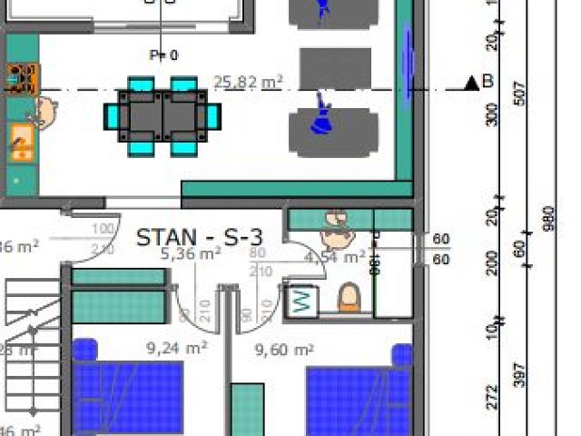 Půdorysy 2 – byt Byt v přízemí moderní novostavby (S3)