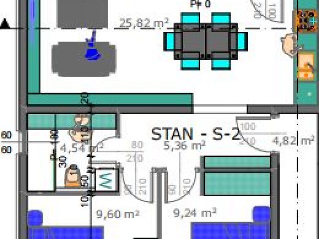 Půdorysy 2 – byt Byt v přízemí moderní novostavby (S2)