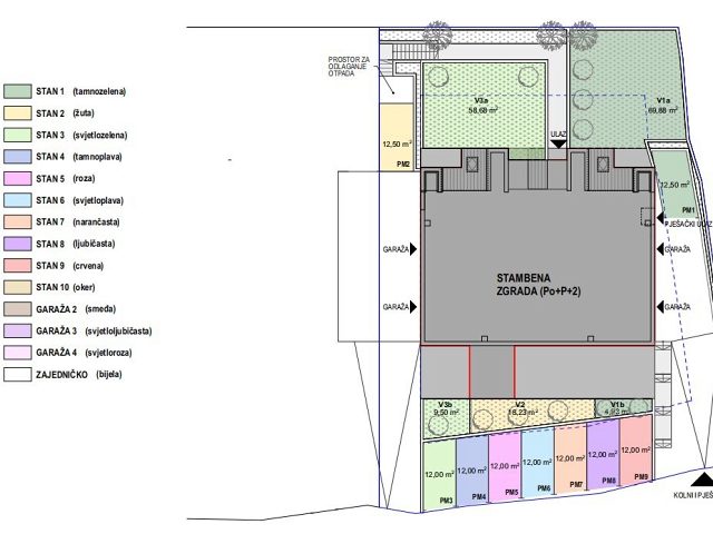 Půdorysy 3 – byt Povljana 250 m od moře (S10)