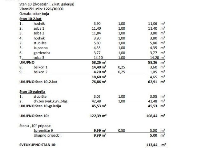 Půdorysy 1 – byt Povljana 250 m od moře (S10)