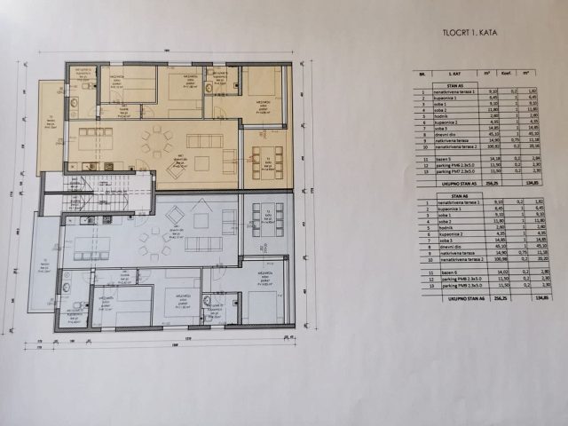 Půdorysy 2 – byt Apartmán Vinjerac s výhledem na moře a pohoří Velebit