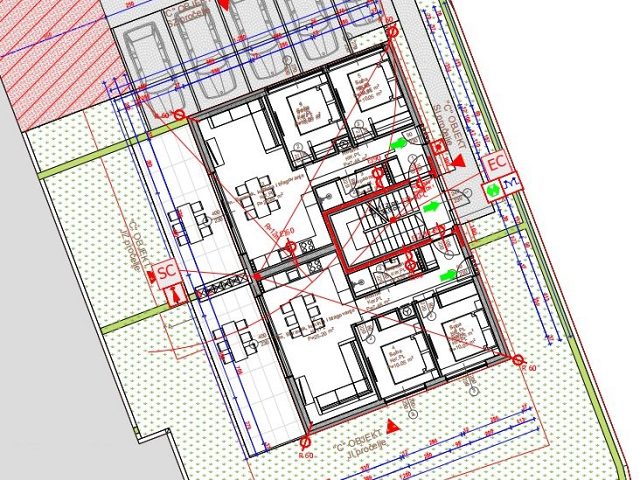 Půdorysy 1 – byt Nové byty Stara Novalja, lokalita Brajdica (S1)