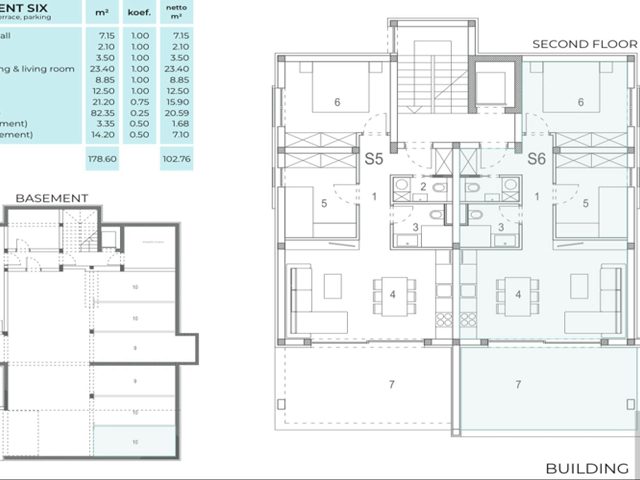 Půdorysy 1 – byt Luxusní novostavba Zadar - Diklo, jen 80 m od moře (S6)