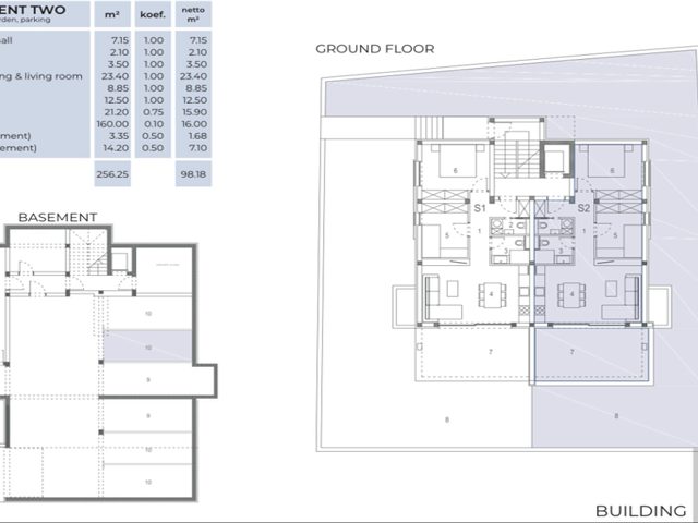 Půdorysy 2 – byt Luxusní novostavba Zadar - Diklo, jen 80 m od moře (S2)