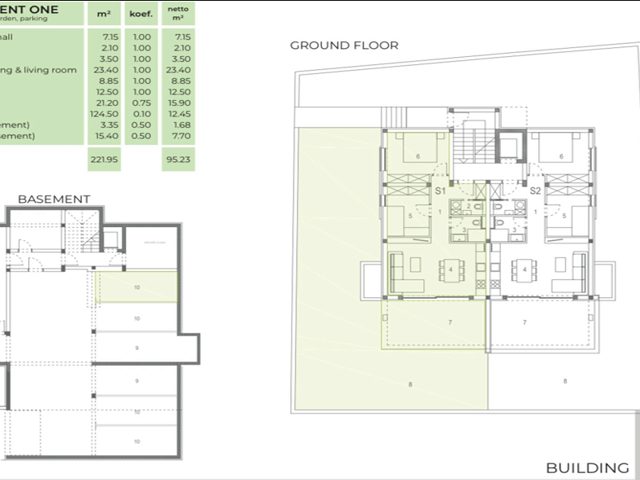 Půdorysy 2 – byt Luxusní novostavba Zadar - Diklo, jen 80 m od moře (S1)