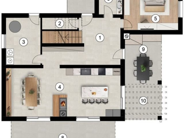 Půdorysy 1 – dům Moderní vila s panoramatickým výhledem na moře