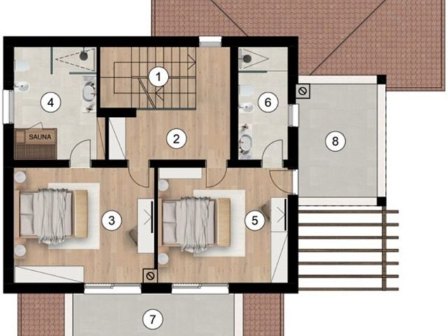 Půdorysy 6 – dům Moderní vila s panoramatickým výhledem na moře