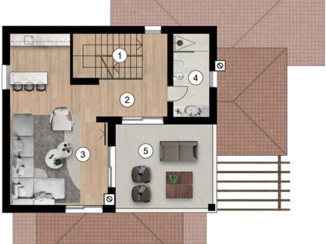 Půdorysy 5 – dům Moderní vila s panoramatickým výhledem na moře